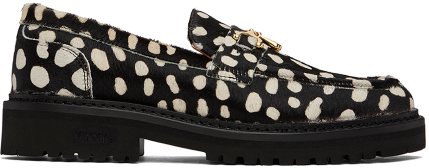 Soulland Black & White Vinny's Edition Palace Loafers In Black/white Spotted