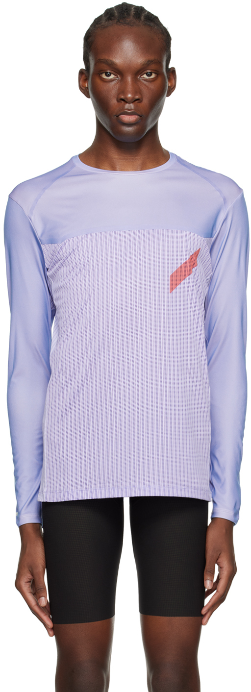 Soar Blue Paneled Long Sleeve T-shirt In Lilac