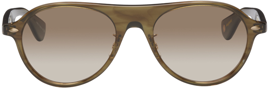 Garrett Leight Lady Eckhart Sun Olive Tortoise Sunglasses In Ot/og
