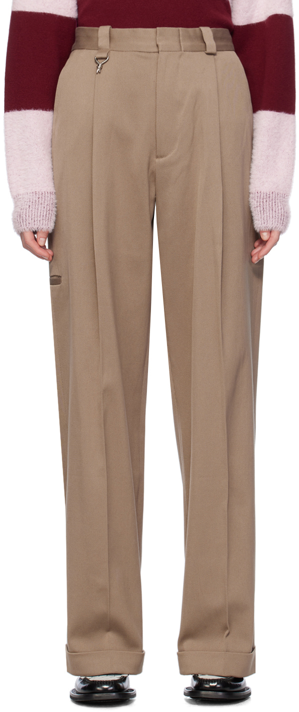 Beige Roxane Trousers by EYTYS on Sale