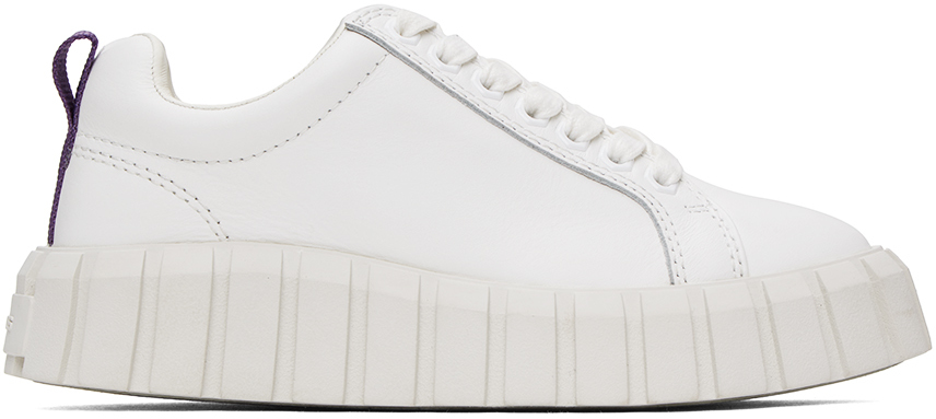 Shop Eytys White Odessa Sneakers In Leather White