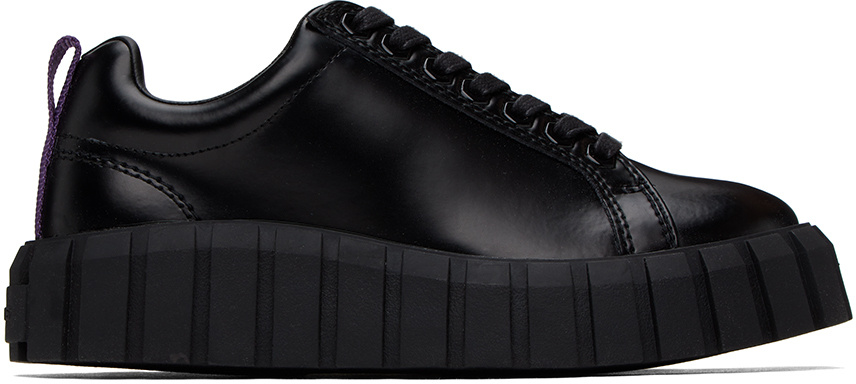 Shop Eytys Black Odessa Sneakers In Leather Black