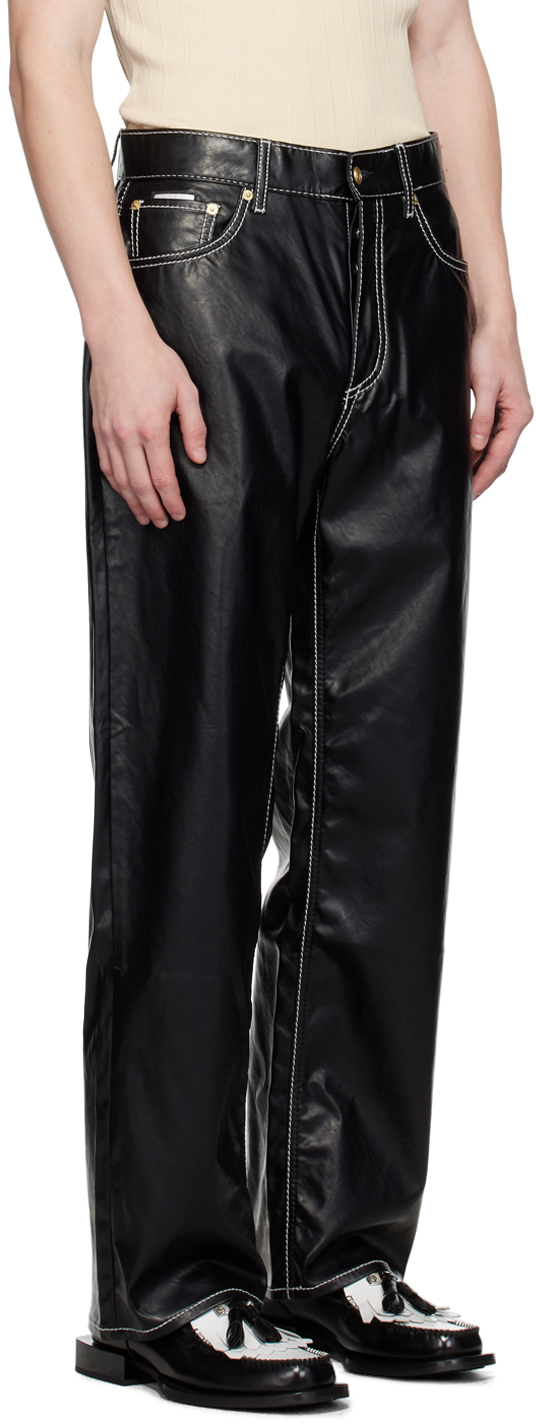 Eytys Black Benz Faux-Leather Trousers Smart Closet