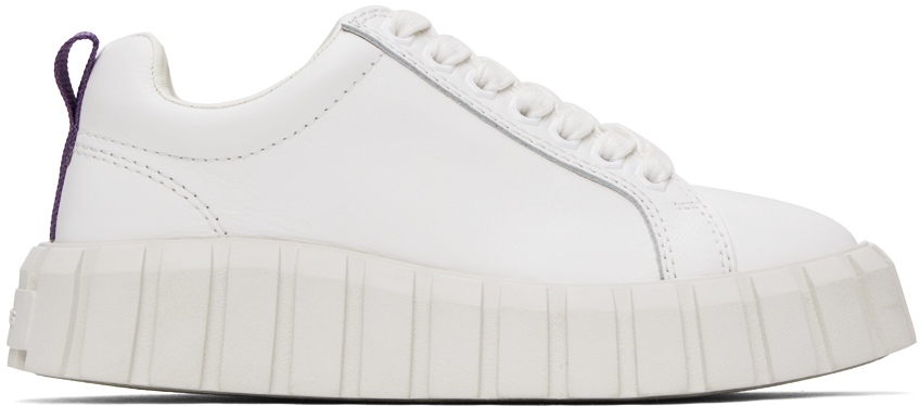 Shop Eytys White Odessa Sneakers In Leather White
