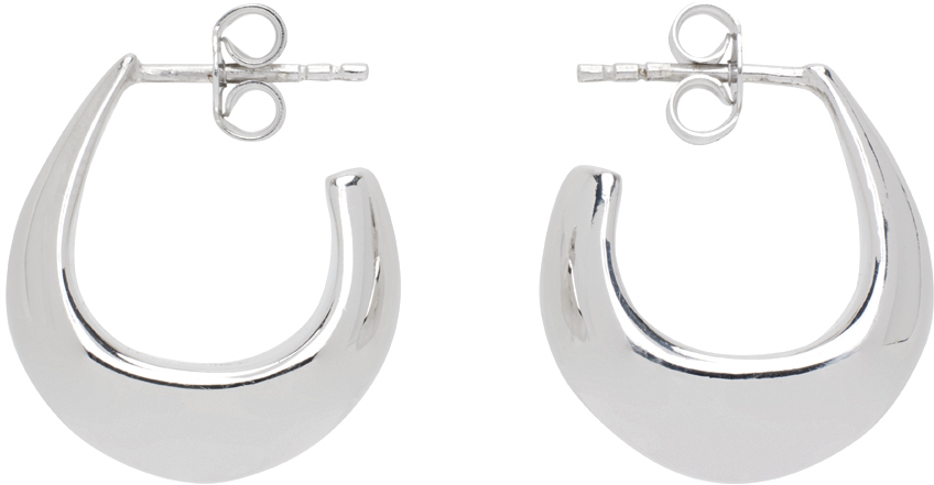 Silver Curved Mini Drop Earrings