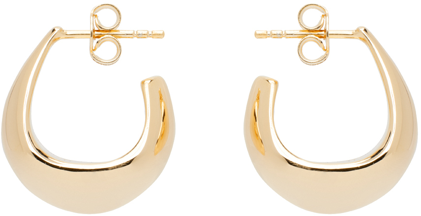 Gold Curved Mini Drop Earrings
