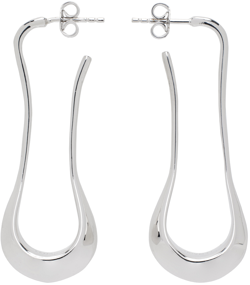 Silver Short Drop Earrings by LEMAIRE on Sale