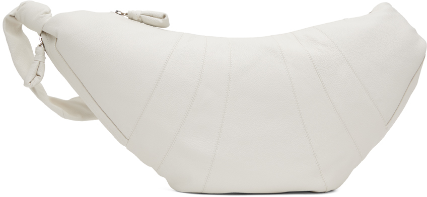 Lemaire White Large Croissant Bag In Wh001 Chalk