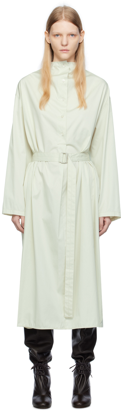 Lemaire Off-white Housse Midi Dress In Silver Birch