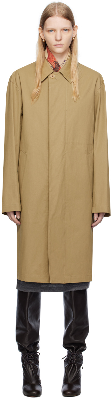 Lemaire Ssense Exclusive Tan Coat In Bg270 Dune