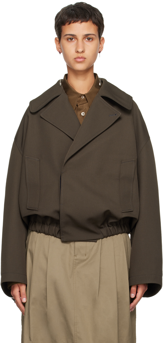 Brown Short Jacket by LEMAIRE on Sale