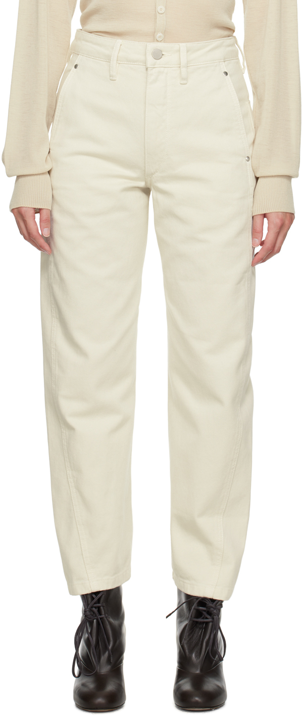Lemaire Off-white Twisted Jeans In Clay White