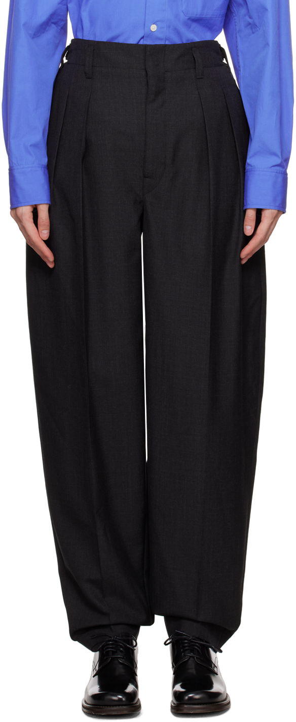 Gray Pleated Trousers