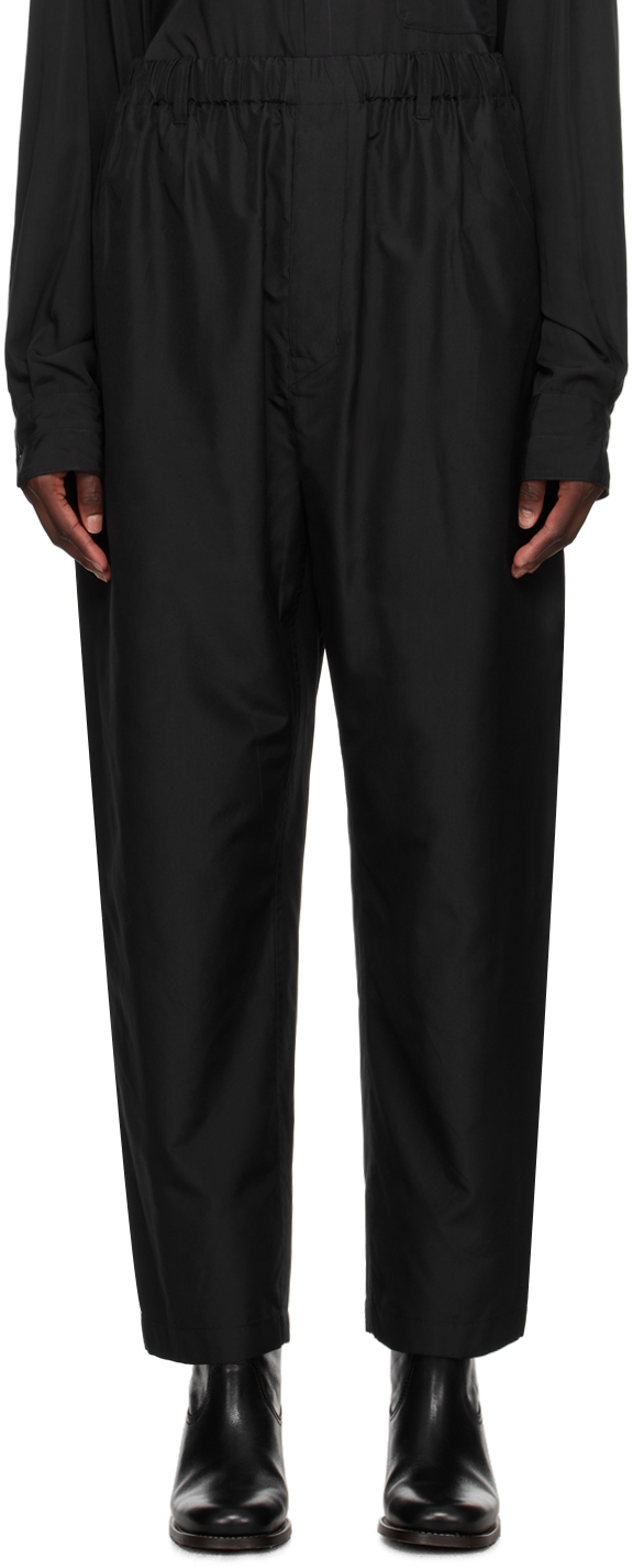 Lemaire Black Relaxed Trousers In Bk983