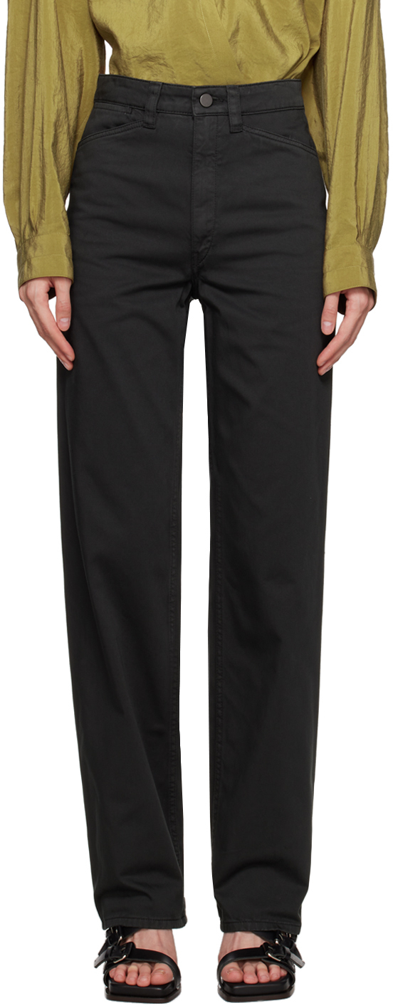 Lemaire Green Straight-leg Trousers In Gr695 Midnight Green