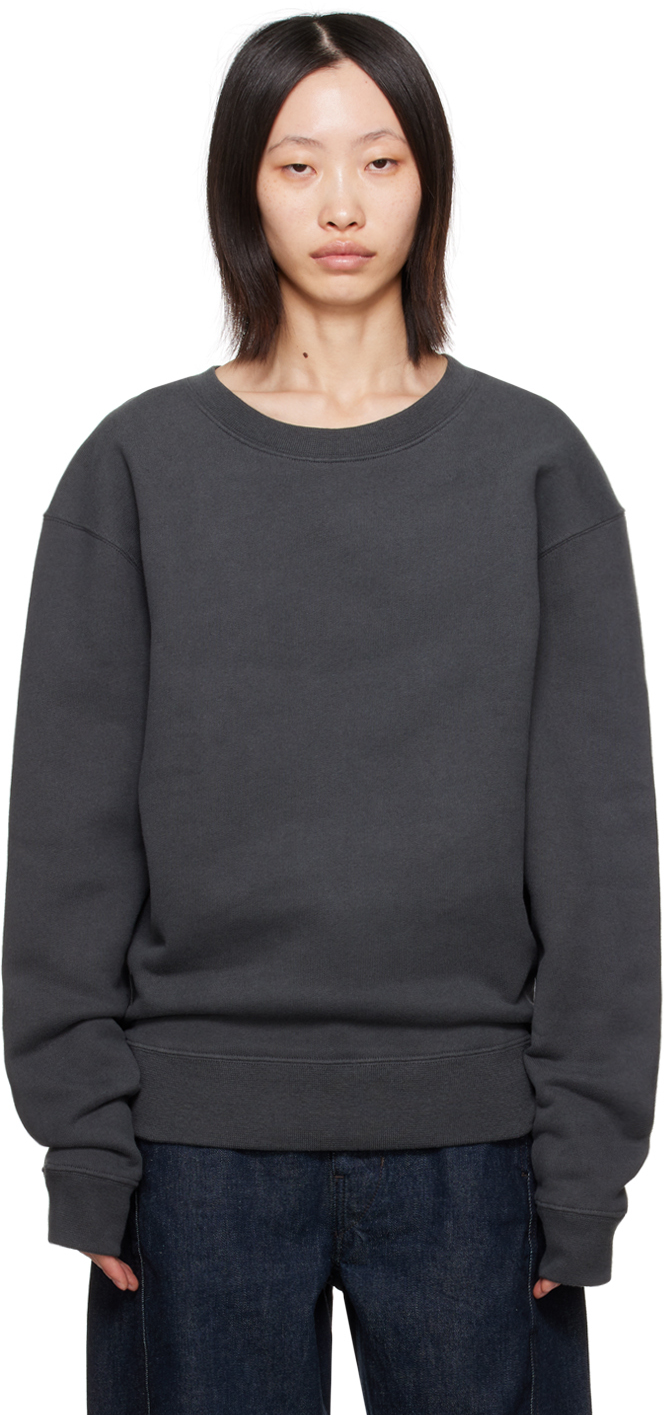 Lemaire Gray Crewneck Sweatshirt In Asphalt
