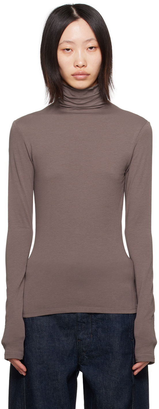 Lemaire Purple Fitted Turtleneck In Pu813 Misty Mauve