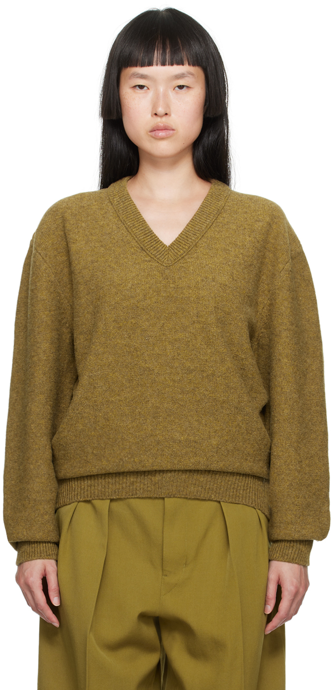 Khaki V-Neck Sweater