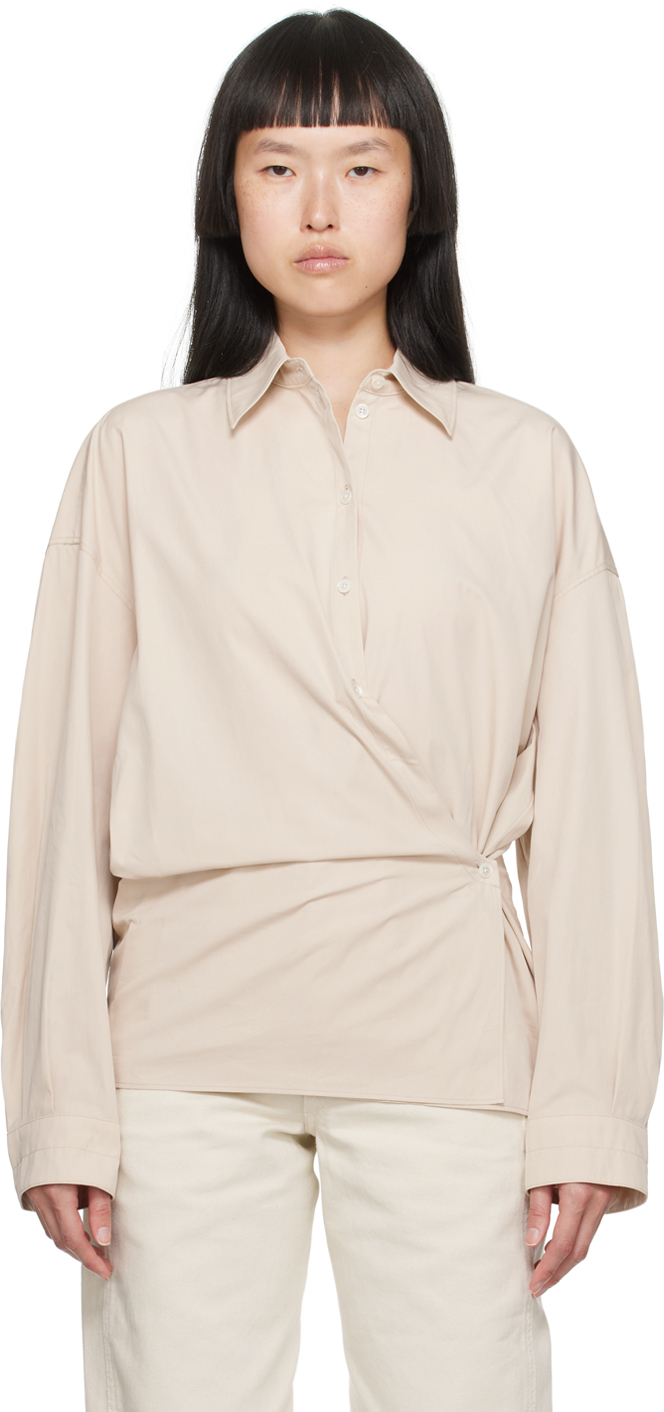 Beige Twisted Shirt by LEMAIRE on Sale