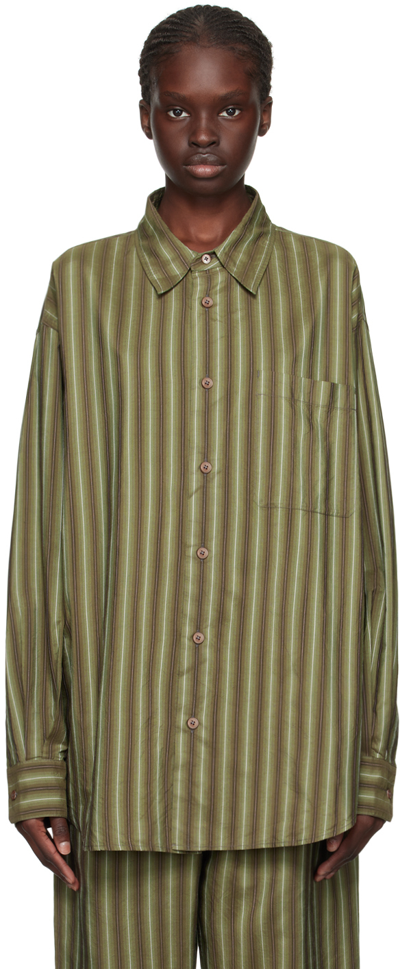 Green & White Relaxed Shirt