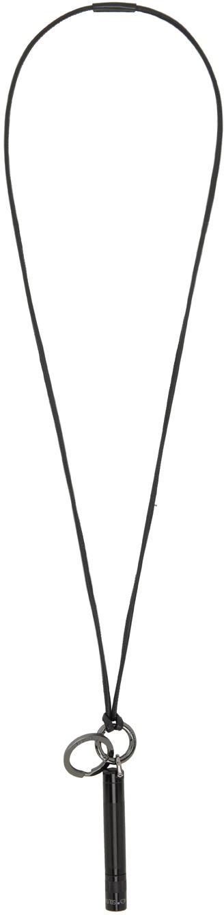 LEMAIRE Black Maglite Leather Necklace Lemaire