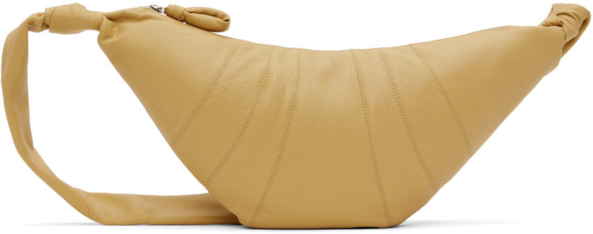 Lemaire Croissant Medium Leather Shoulder Bag Beige