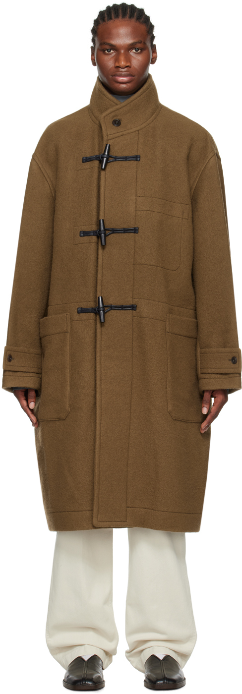 Lemaire Wool Duffel Coat In Brown | ModeSens
