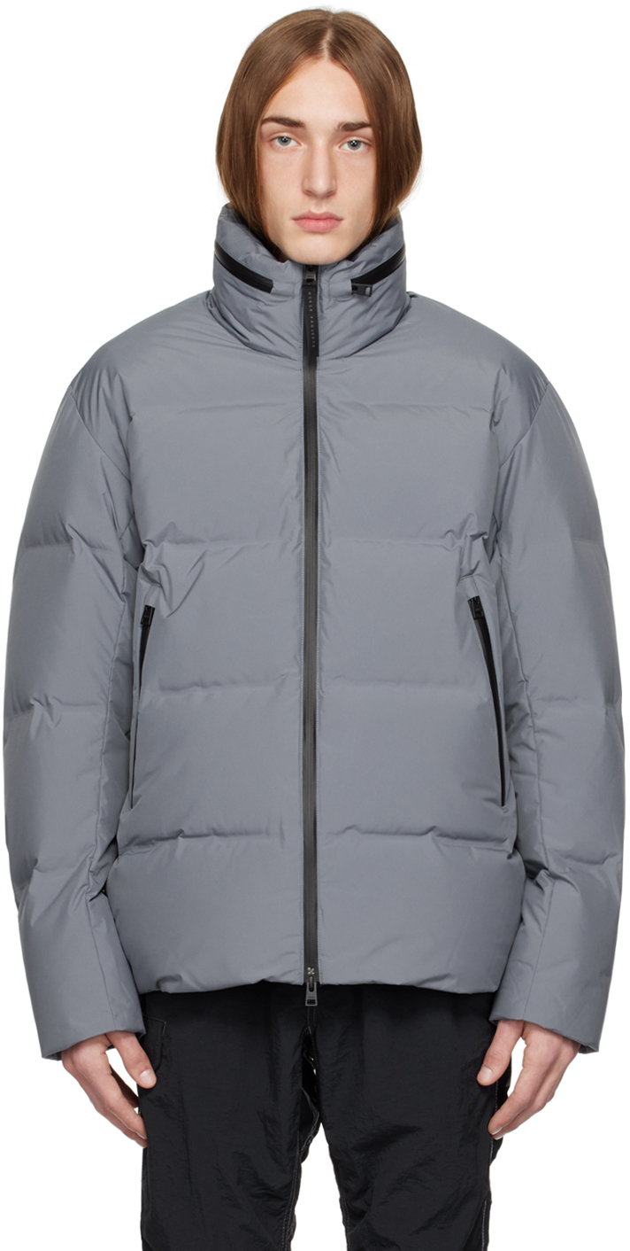 Gray Quilted Down Jacket