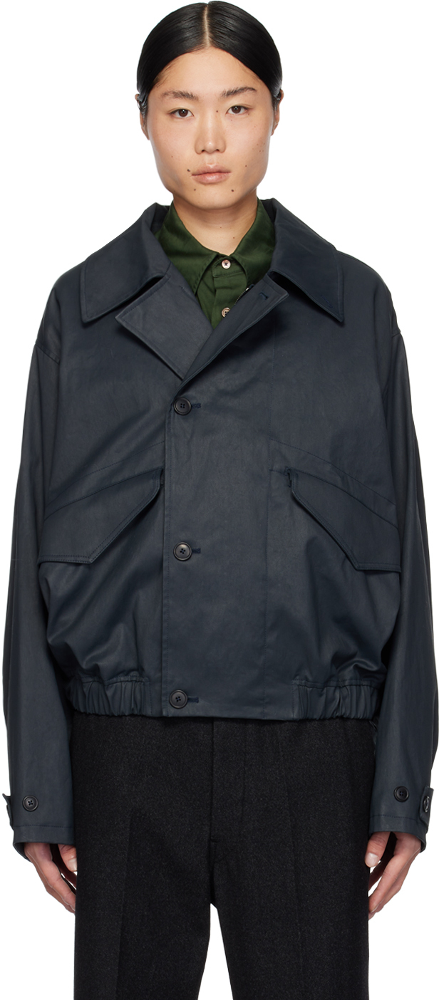 Lemaire Green Boxy Jacket In Gr695 Midnight Green