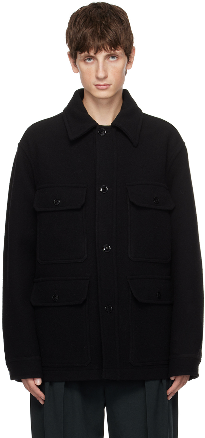 Lemaire Dispatch Double-breasted Jacket In Bk999 Black