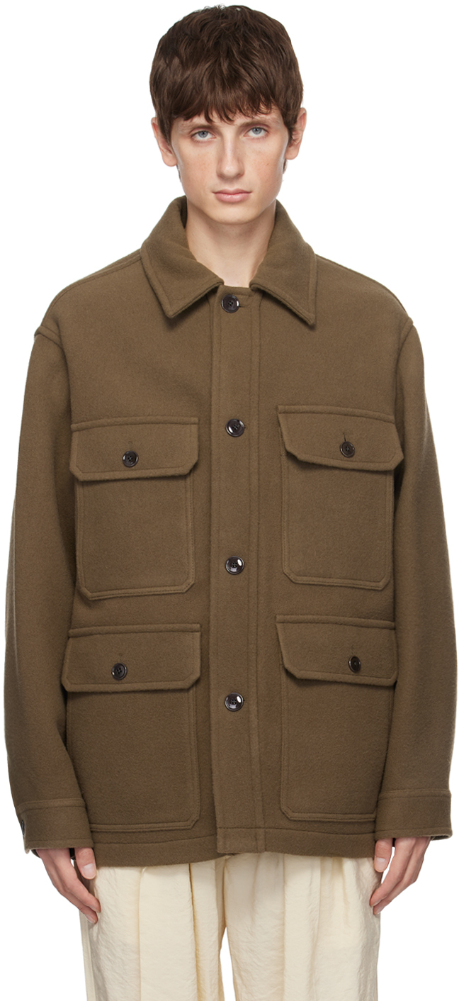 Shop Lemaire Tan Double-faced Jacket In Br500 Dark Squirrel