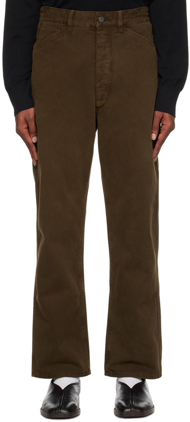 Lemaire Brown Curved Jeans In Br495 Espresso