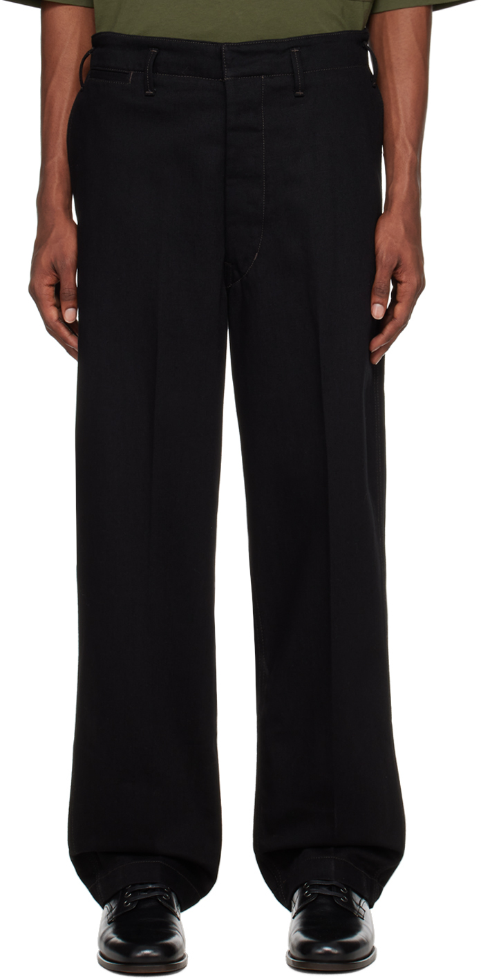 Black Maxi Trousers by LEMAIRE on Sale
