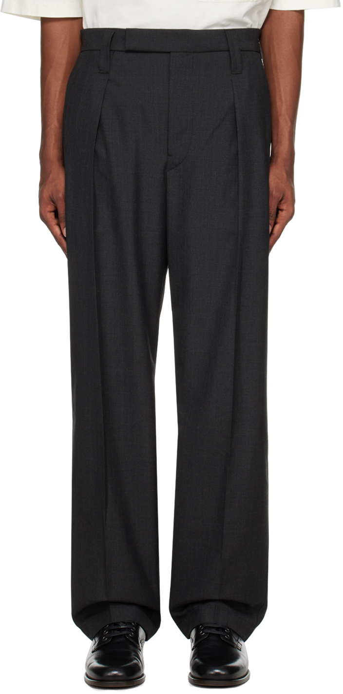 LEMAIRE BLACK ONE PLEAT TROUSERS