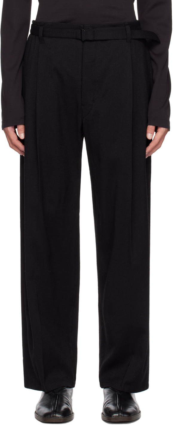 Black Belted Easy Trousers