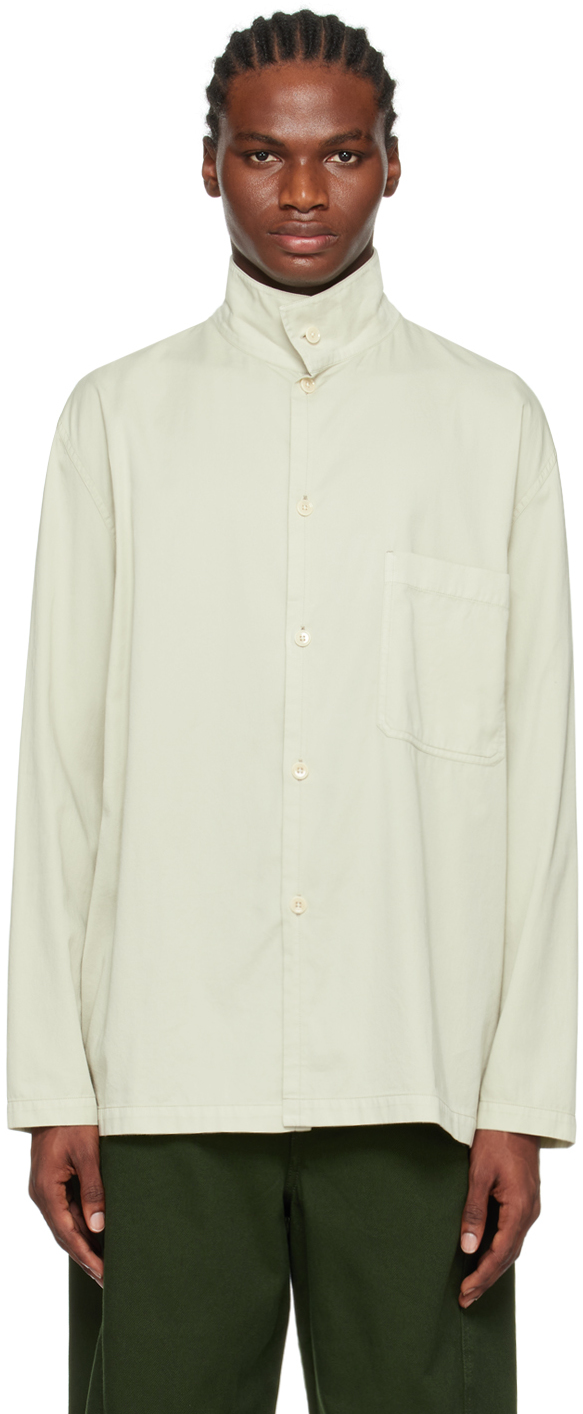 LEMAIRE BEIGE STAND COLLAR SHIRT