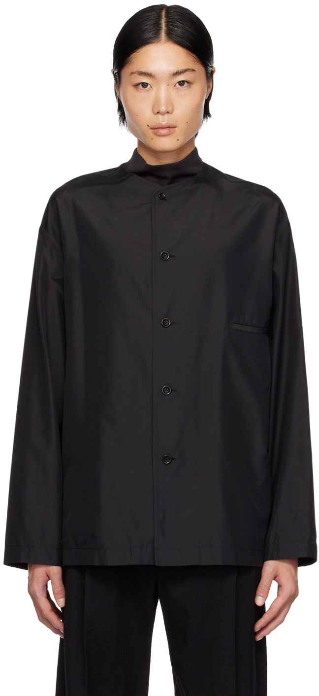 Black Collarless Shirt