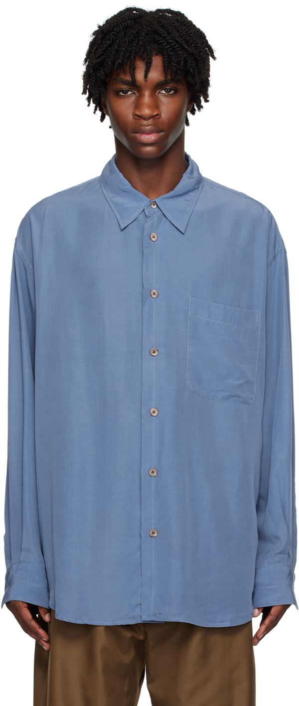 LEMAIRE: Blue Relaxed Shirt | SSENSE