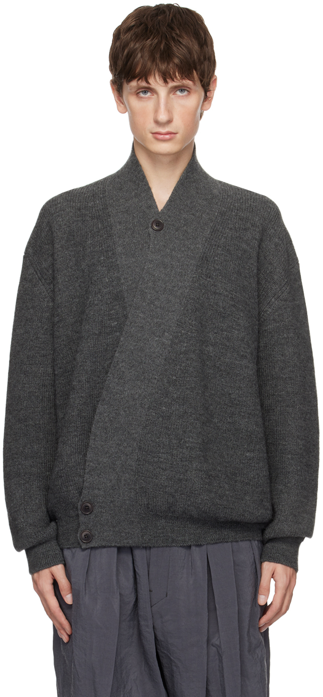 LEMAIRE GRAY WRAP CARDIGAN