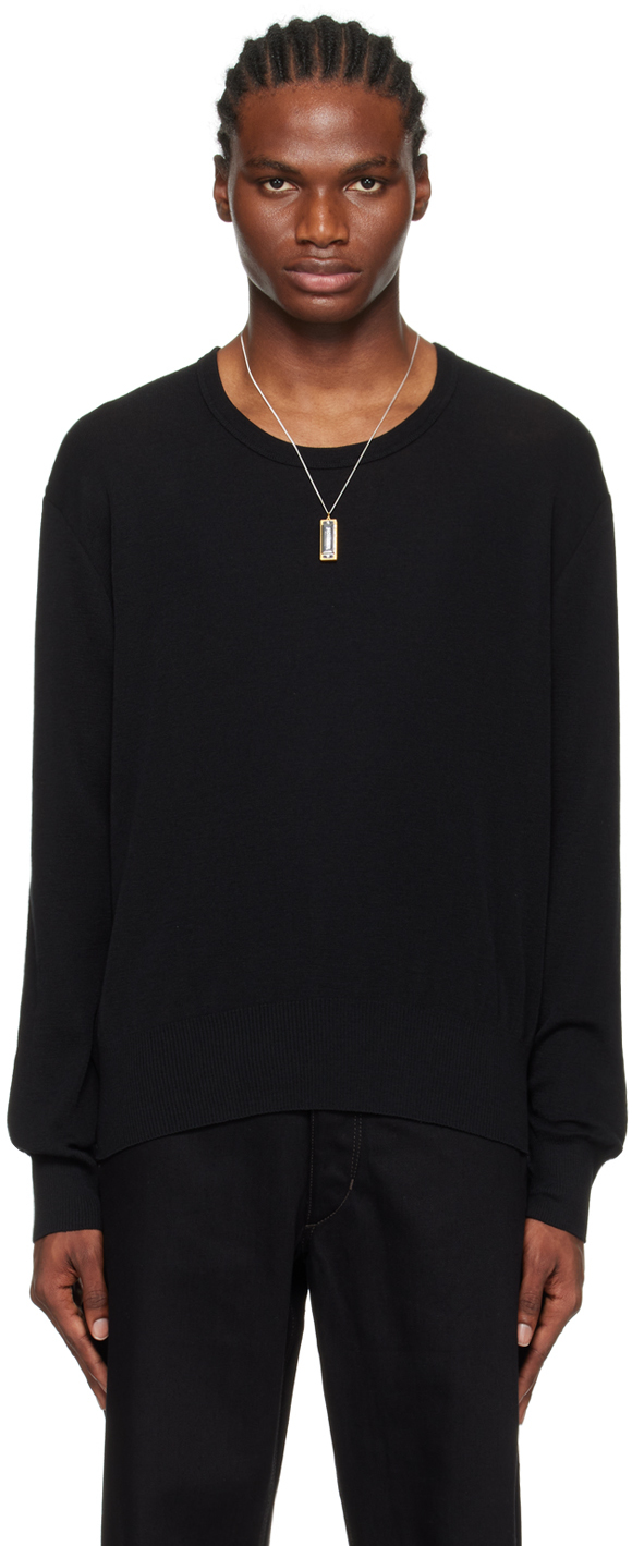 Strasbourg Flared Cuff Drop Shoulder Sweater Black