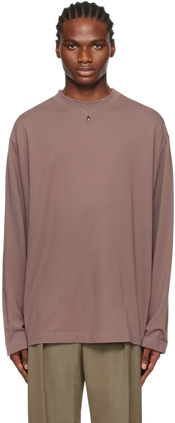 Lemaire Taupe Dropped Shoulder Sweatshirt In Pu819 Rosy Taupe