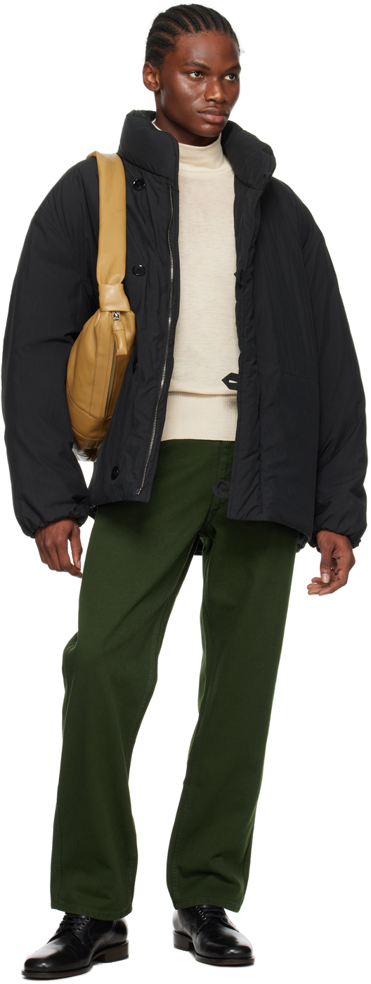 Lemaire Off-white Dropped Shoulder Turtleneck In Ye507 Cream