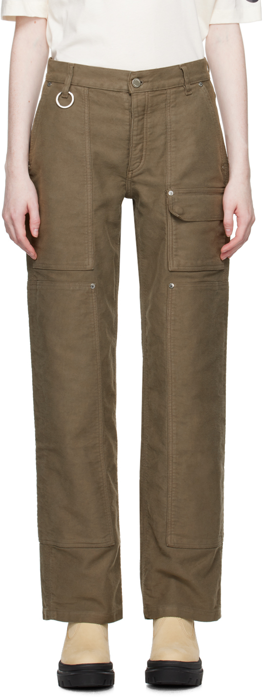 Etudes Studio Khaki Terrain Trousers In Dyed Brown
