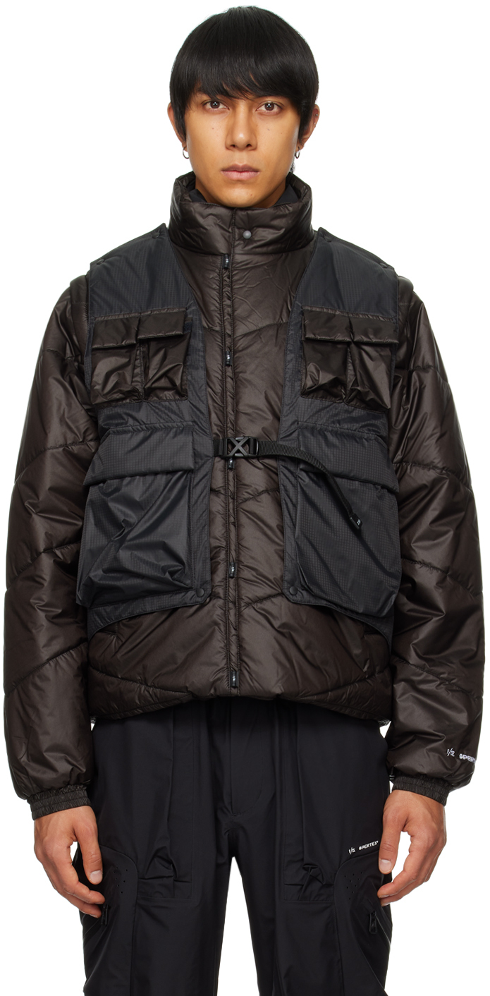 Black Layered Puffer Jacket & Vest