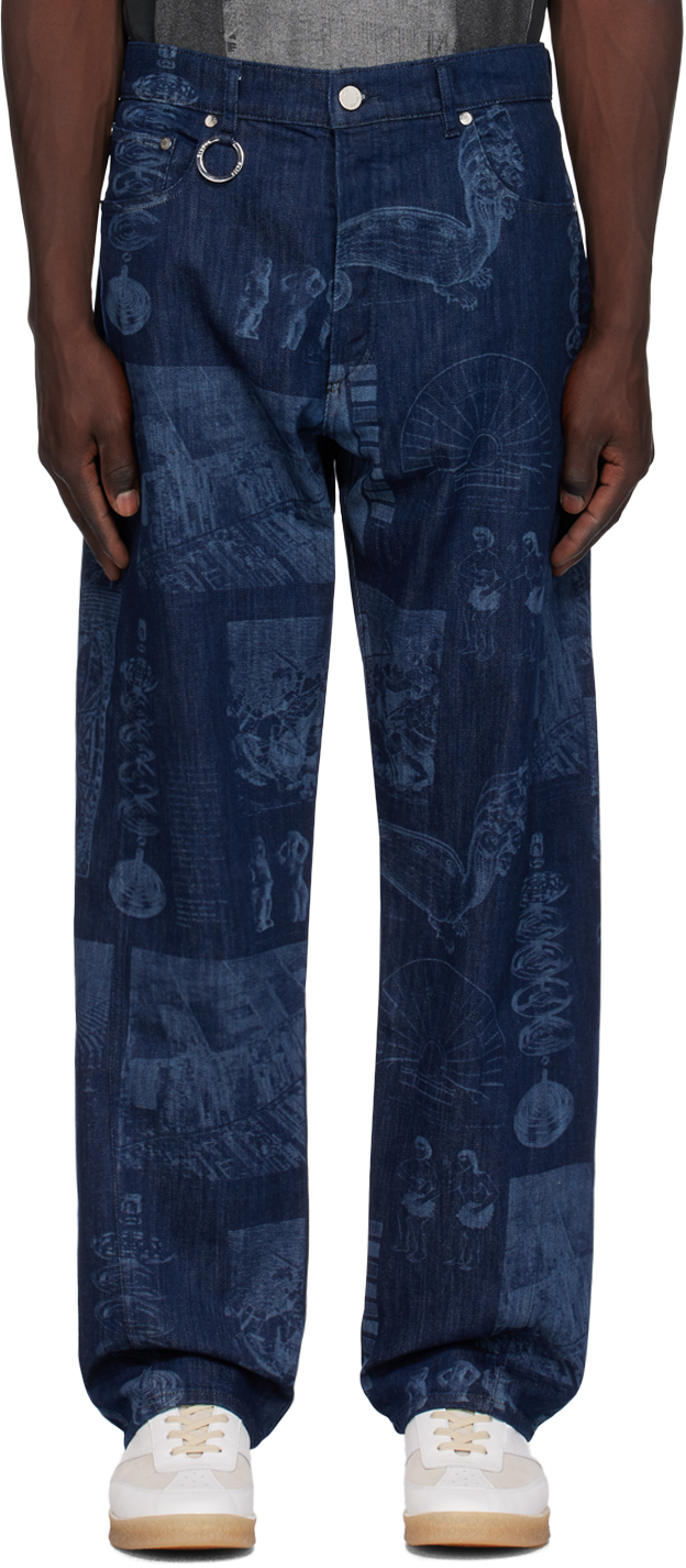 Shop Etudes Studio Navy Batia Suter Edition Side Jeans In Denim Blue