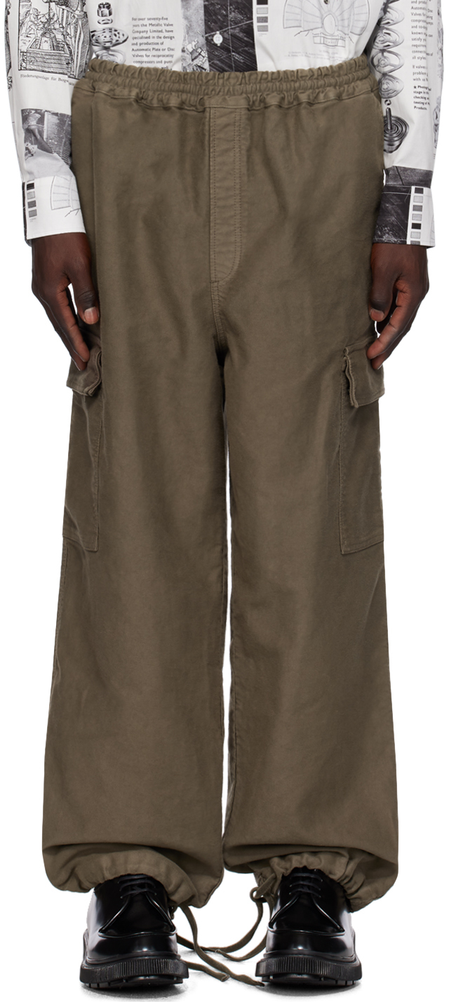 Shop Etudes Studio Khaki Forum Cargo Pants In Dyed Brown
