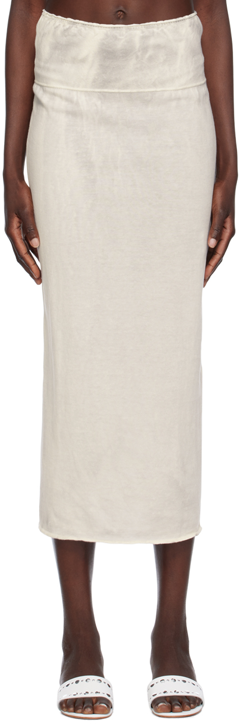 Paloma Wool Off-white Drytears Reversible Maxi Skirt In C/120 Light Blue