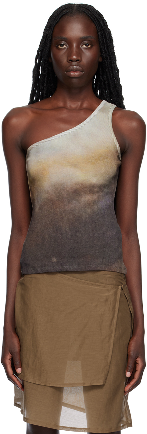 トップス palomawool CANETE TOP Paloma Wool Brown & Khaki Cañete Tank Top In C/323 Brown | ModeSens