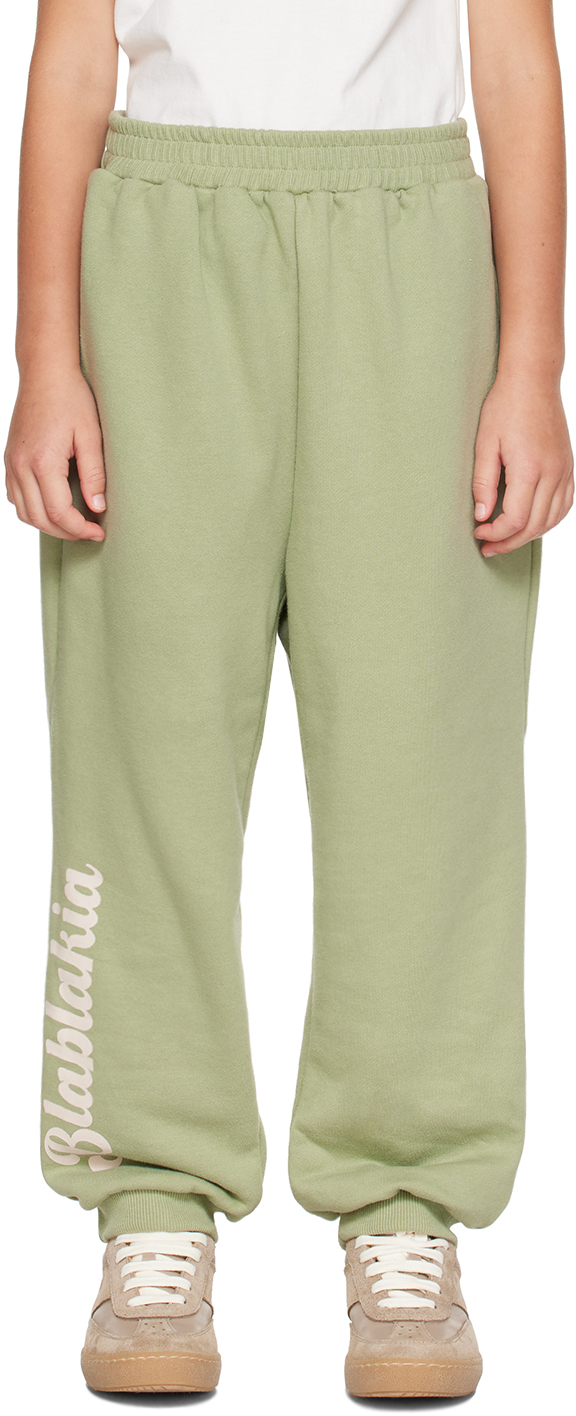 Blablakia Kids Green Printed Sweatpants