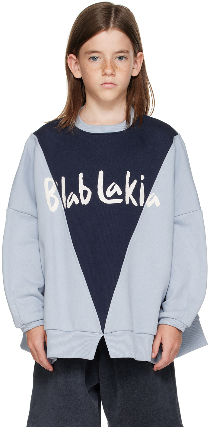 Blablakia Kids Blue Paneled Sweatshirt
